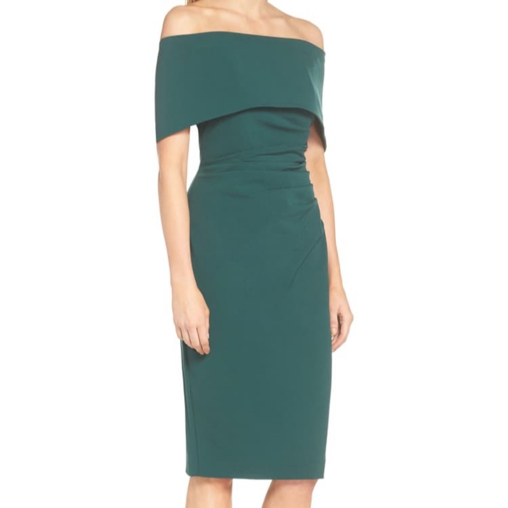 Vince Camuto Popover dress in emerald, sz 14